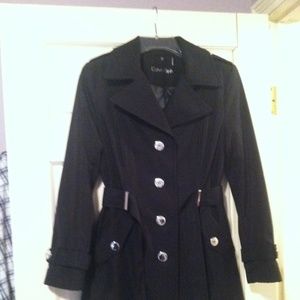 Calvin Klein Trench Rain Coat (black)- Gorgeous!